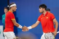 Rafael Nadal and Carlos Alcaraz at the Olympic Games Paris 2024 (Image: Getty)